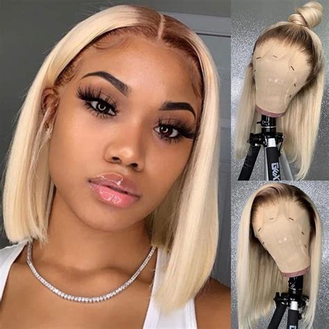 blonde ombre wig bob|blonde frontal bob wig.